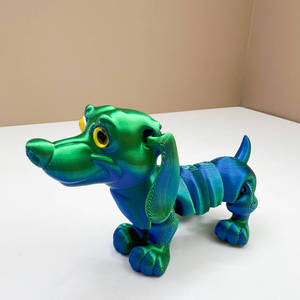 2026 3D Printed PLA Lop-eared <b>Dachshund</b> Figurine with Movable Ears and Limbs Joints Desktop Decoration Maternity <b>Gift</b> - Product Image 4