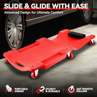 36 inci Mechanic Creeper, Otomotif garasi perbaikan profil rendah di bawah mobil Rolling Creeper dengan Padded Headrest, plastik