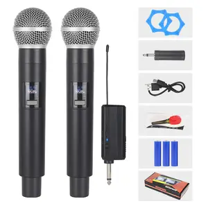 Vendita calda Wireless microfono Mobile Radio Karoke dinamico UHF Wireless microfono di registrazione con ottimo prezzo