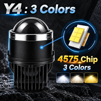 YHKOMS Y4 Projecteur de Feu Antibrouillard Bi-LED 3 Pouces 70W 12V Faisceau Hi/Lo 3 Couleurs 3000K 4300K 6000K 20000 Lumens Rétrofit Universel