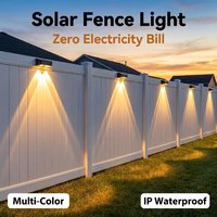Lampe solaire murale LED double à 3 couleurs commutables, étanche IP65, en aluminium, pour clôture de jardin, sans câblage, sans perçage, pour aménagement paysager
