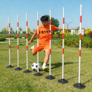 Agility Training Poles Set - Red <b>White</b> Soccer Basketball <b>Markers</b> with Rubber Base for Defense Drills - Product Image 5