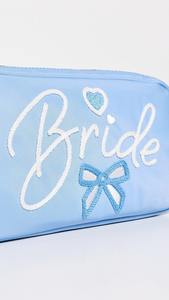 Sacs à cosmétiques avec broderie, pochette en nylon, sac de toilette cosmétique, grand sac à maquillage imperméable en nylon, <span class=keywords><strong>cadeau</strong></span> rose pour <span class=keywords><strong>mariée</strong></span>, sac de toilette de voyage - Product Image 3