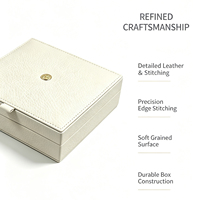 Boîte à bijoux personnalisée en cuir PU grainé blanc laiteux, multi-compartiments, avec logo, pour cadeau de mariage ou de demoiselle d'honneur