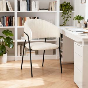 Chaise à dossier entièrement recouverte de flanelle, style luxe léger, pour salle à manger, coiffeuse, siège de loisirs pour café, salon de thé, salon de manucure, etc. - Product Image 1