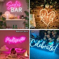 Letrero LED de Neón Personalizado para Boda Neonawall, Luz Acrílica Personalizada para Novios, Fondo para Recepción, Aniversario, Fiesta de Compromiso