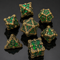 Superbe ensemble de dés DND en métal vert martelé, 1 pièce, fait main, en zinc moulé, dés polyédriques pour Dungeons & Dragons, jeux de rôle de table