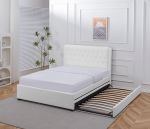 <span class=keywords><strong>Cama</strong></span> <span class=keywords><strong>nido</strong></span> Blanco puro <span class=keywords><strong>Cama</strong></span> de cuero de <span class=keywords><strong>buena</strong></span> <span class=keywords><strong>calidad</strong></span> Lo último en estructura de <span class=keywords><strong>cama</strong></span> Queen de almacenamiento de tamaño personalizado moderno - Product Image 2