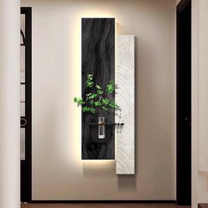 Lámpara de Pared de Estilo Medieval Francés, Decoración para el Hogar, Pintura LED con Plantas Verdes, Pintura Colgante para Pasillo, Pintura de Pared de Arenisca 3D - Product Image 2