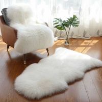 Coussin de canapé en peau de mouton, tapis de chevet, pour salon ou baie vitrée, en fourrure naturelle anti-boulochage, pièce unique, épaisseur 10