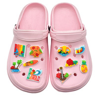 Diskon besar jimat Clog grosir sepatu Hawaii jimat musim panas dekorasi sepatu liburan jimat sepatu untuk Inggris keluaran baru penggemar US