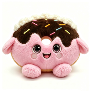 ตุ๊กตาแกะโดนัทแบบกำหนดเอง ดีไซน์โรยน้ำตาล ไส้ใยฝ้าย PP สีชมพู ธีมอาหาร เบเกอรี่ สัตว์ ฮาโลวีน สำหรับเด็กทุกเพศ 0-24 เดือน - Product Image 3