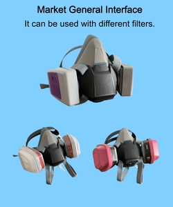 Respirateur demi-<span class=keywords><strong>masque</strong></span> en silicone de haute qualité, hermétique, à faible fuite, confortable, 6502, avec double filtre. - Product Image 6