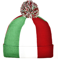 Nouveau bonnet tricoté avec drapeau de Sainte-Lucie pour femmes et hommes, bonnet à pompon, bonnet chaud d'hiver, doux, extensible, pas cher, vente en gros personnalisée