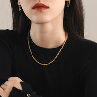 Collier chaîne en or pour hommes, en acier inoxydable, titane, plaqué or 14k 18k, style corde, épaisseurs 2mm 4mm 5mm, vente en gros, sur mesure, fabricant de bijoux