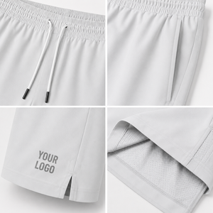Custom Premium Mens White Casual Shorts Cotton Drawstring Streetwear Shorts Private Label Brand Apparel - Product Image 4