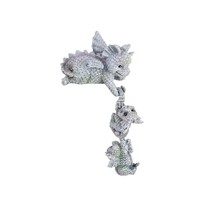 Figurine en résine Famille de bébés dragons dégradés, modèle de dragon volant mignon à suspendre, pour décoration de table intérieure