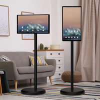 Téléviseur de projection portable 32 pouces LED 4K avec écran tactile IPS rotatif USB/WiFi, TV intelligente sur pied pour le travail, l'étude et l'entraînement