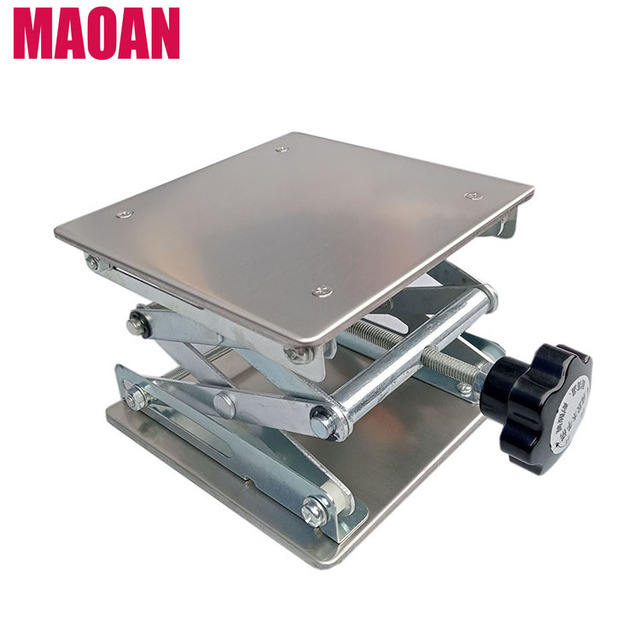 MAOAN Stainless Steel Manual Lab Jack Lifter Lift Table for Laboratory Use with One Year Warranty and OEM/ODM Customization