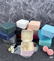Boîte de rangement à bijoux de luxe carrée en cuir PU pour femmes, fermeture éclair, doublure en velours, organisateur de voyage, logo personnalisé