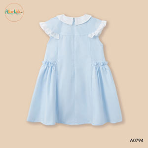 Vestido de niña con lazo en el pecho Vestido de princesa informal para niña nueva Ropa de boutique para niños Manga corta de verano - Product Image 3