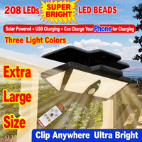 Lanterne solaire portable pour le camping avec détecteur de mouvement, 3 modes d'éclairage et recharge de téléphone pour une utilisation en cas d'urgence en extérieur