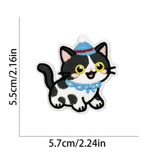 Patchs brodés mignons chat et chien, thermocollants, appliqués sur tissu avec adhésif thermofusible pour vêtements - Product Image 2
