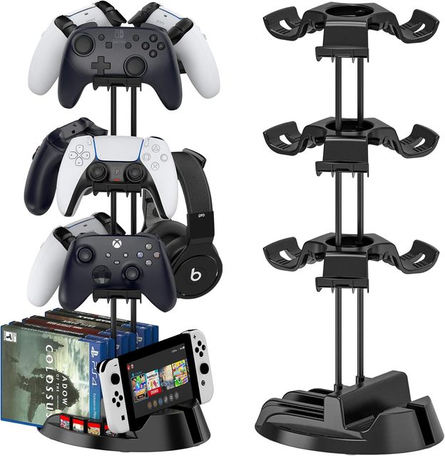 STARTRC GAMES Modular Desk Organizer - 3-Tier ABS & Aluminum Stand for Pro Controller, Headset & Cables | Gaming Setup Essential