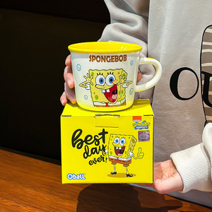 Mug en céramique éponge à motif de dessin animé Bobed, tasse à café et lait mignonne, tasse à eau en porcelaine pour <span class=keywords><strong>le</strong></span> petit-déjeuner domestique, cadeau d'anniversaire pour filles - Product Image 3