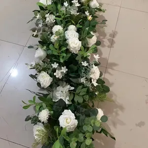 Oggetti di scena per la fotografia di fiori di seta rose bianche artificiali fiore pezzo di arco floreale matrimonio indietro gocce sfondo per eventi