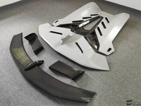 Kit carrosserie semi-carbone pour Lamborghini Aventador LP700 Cabriolet, style SVJ amélioré, capot moteur arrière, aileron arrière + base