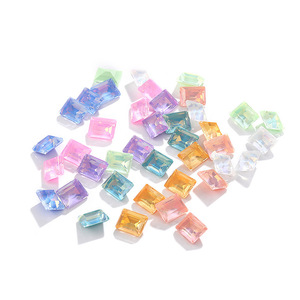 Vente en gros d'accessoires vestimentaires en verre diamanté de la série Protein Mocha, rectangulaires et à angle droit, 8*10mm - Product Image 5