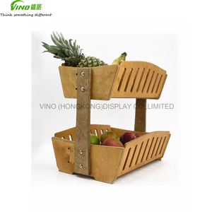 Étagère à pâtisserie à étages en bois VINO, 2 niveaux, style rustique, finition vernie respirante, utilisation en intérieur - Product Image 3