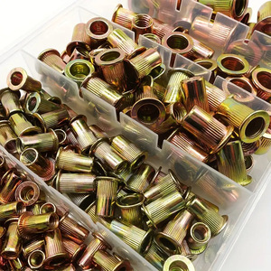 Baiguluo Rivet Nuts M3 M4 M5 M6 M8 M10 Color Zinc Plated Flat Head Striped Set 230pcs For Metal Assembly - Product Image 2