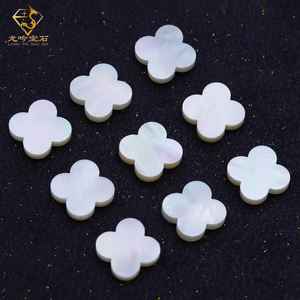 花宝石18*18*2高品質石両面レインボーホワイトシェル - Product Image 6