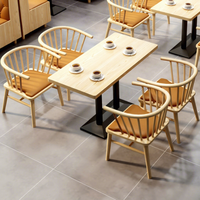 Ensemble Canapé et Table de Restaurant Commercial en Cuir et Bois pour Café, Fast-Food, et Salon de Thé
