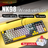 Clavier de jeu filaire Ajazz NK98, éclairage arc-en-ciel, 98% ordinateur, clavier de jeu pour joueurs, interrupteur rouge, clavier de jeu
