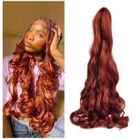 French Curly Braiding Hair 24 Inch Loose Wave Spiral Curly Crochet Hair Black Women Pre Stretched Braiding Hair with Curly Ends