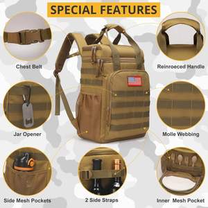 Tactical <b>Backpack</b> <b>Cooler</b> Lunch Bag <b>for</b> Men Insulated Oxford Polyester 36-56L Waterproof LeakProof Zipper Closure - Product Image 6