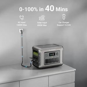 Allpowers R1500 1800W Lithium Ion Nhanh Chóng Sạc Pin Có Thể Sạc Lại EU/Chúng Tôi Kho Năng Lượng Mặt Trời Máy Phát Điện Di Động Nhà Máy Điện - Product Image 6