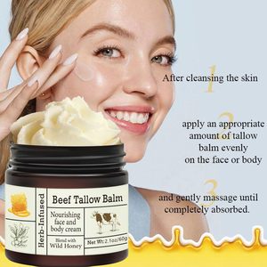 Baume au suif naturel biologique au miel non parfumé, crème végétalienne pour le visage et le corps, lotion à base de plantes pour usage domestique - Product Image 5