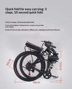 Bicicleta Eléctrica de 21 Velocidades, Motor sin Escobillas de 350W, 36V, Alcance de 50-60 km, 7 Colores, Cuadro de Acero de Alto Carbono Resistente para Uso Urbano y Montaña - Product Image 6