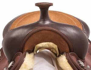 Selles de cheval occidentales confortables personnalisables et durables avec cuir de vachette véritable et siège profond - Product Image 3