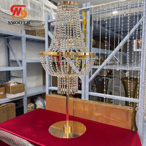 SMOOTH New <strong>Wedding</strong> <strong>Props</strong> Gold Silver Crystal Stand Lighted Table Chandelier Rechargeable Centerpieces for <strong>Wedding</strong> Decorations - Product Image 5