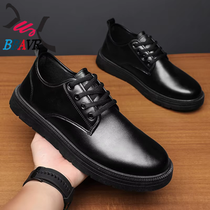 Classic Special Explosive Hong Kong Style <b>Low</b> Top Men's Leather Shoes ZX505 Hook & Loop Closure for Spring Summer Autumn Seasons - Product Image 5