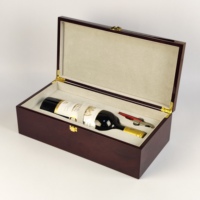 Scatola Regalo per Vino in Legno con Finitura Lucida, Personalizzabile con Logo, per Bottiglia Singola, con Inserto in Schiuma