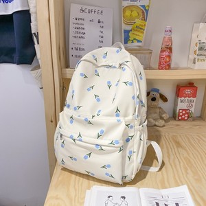 Sac de voyage, sac à dos de sport, sac à dos imperméable pour l'université et l'école, sac à dos d'étudiant en tissu Oxford à imprimé floral frais et artistique de style japonais - Product Image 1