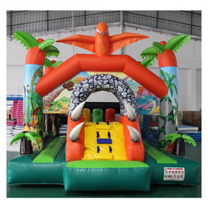 แทรมโพลีนเป่าลมกลางแจ้งสำหรับเด็กรูปไดโนเสาร์ปราสาทเป่าลมธีมป่าตามประเพณี - Product Image 3