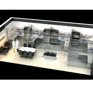 Contenedor portátil de laboratorio PCR, hospital móvil con sala de presión negativa, diseño minimalista de acero inoxidable para uso médico. - Product Image 2