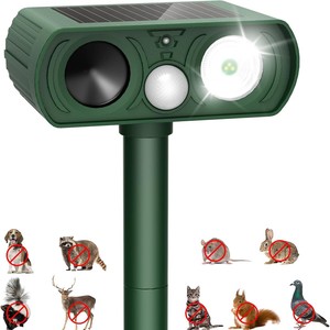 Répulsif à ultrasons rechargeable pour chiens en plastique avec détecteur de mouvement et lumières clignotantes - Product Image 1